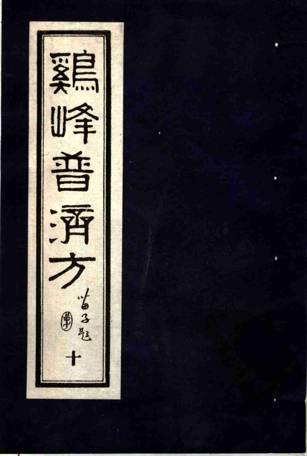 鸡峰普济方  10